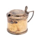 A George V silver mustard pot and cover, maker William Hutton & Sons Ltd, Birmingham, 1912,