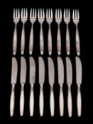 A set of eight W.M.F dessert knives and eight matching forks (16).