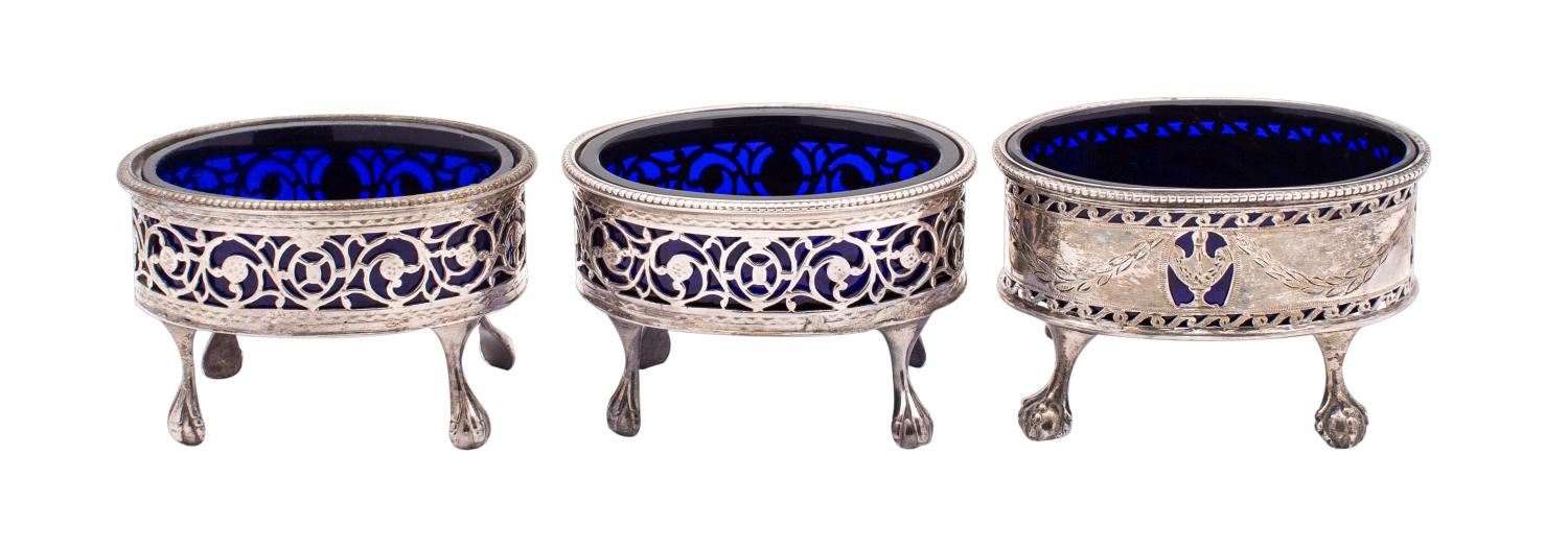 A pair of George III silver table salts, unknown maker, London,