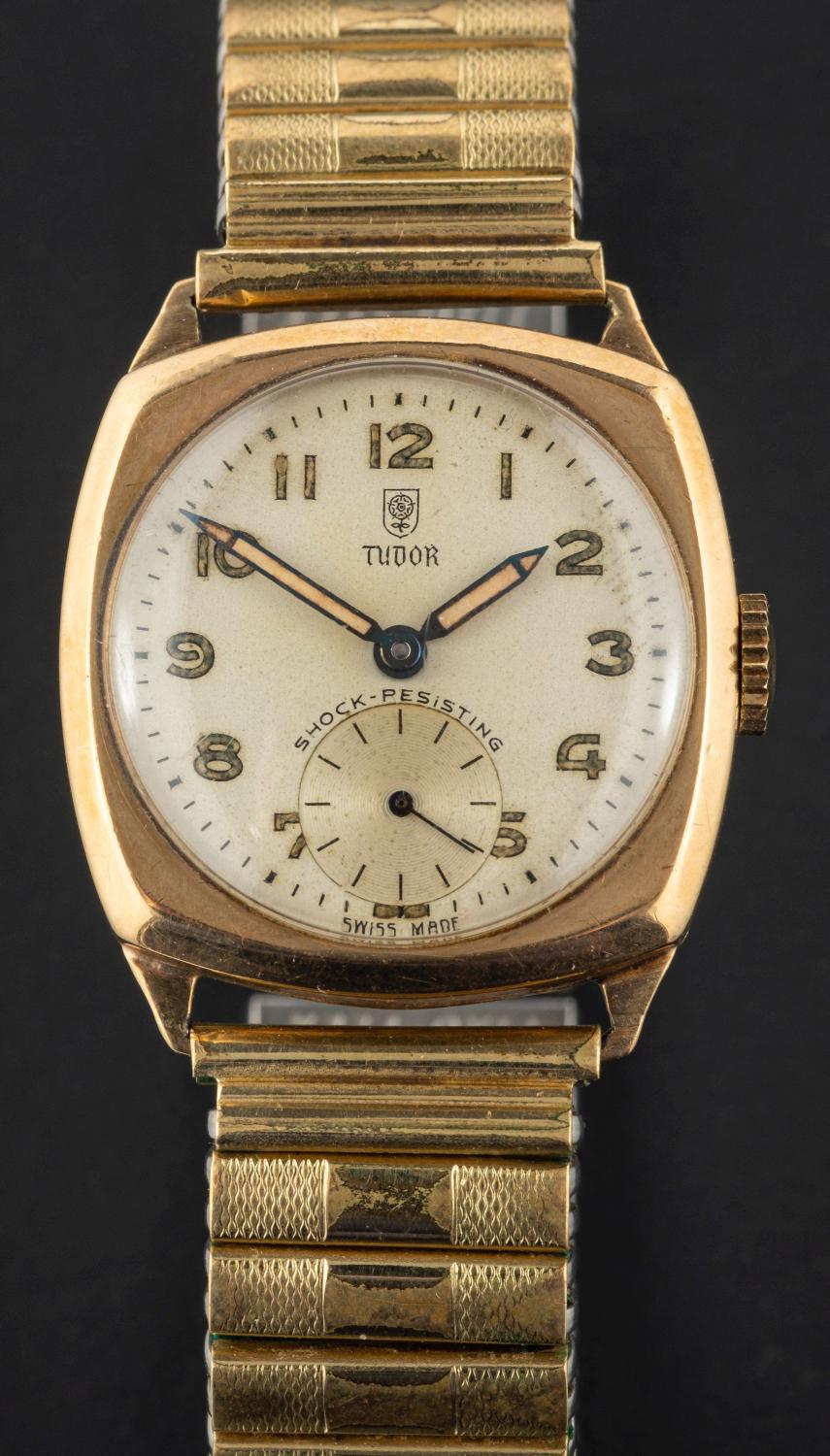 Tudor, a 1950's, 9ct gold wristwatch, with a 17 jewel movement,