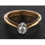 A 9ct gold, round, brilliant-cut diamond, single-stone ring, estimated diamond weight ca. 0.