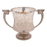 An Edward VIII silver twin handled trophy cup, maker S Blanckensee & Son Ltd, Chester,