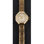 Marvin, a dress wristwatch, the enamel circular dial with Arabic numerals, the 9ct gold,