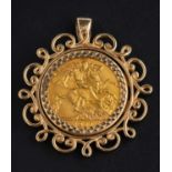 A George IV, half sovereign gold coin, dated 1911, diameter ca.