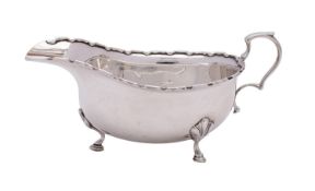 A George V silver sauce boat, maker H J Cooper & Co Ltd, Birmingham,