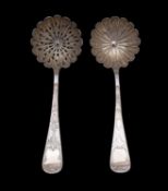 A Victorian provincial silver sifting spoon, maker Thomas Stone, Exeter,