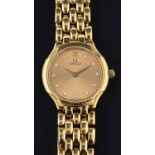 WITHDRAWN Omega, a 1980's, 18ct gold, 'DeVille' dress wristwatch, with quartz movement,