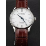 Christopher Ward stainless steel Gentleman's wristwatch the dial with baton numerals, date aperture,