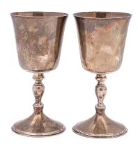 A pair of Elizabeth II silver goblets, maker Deakin & Francis Ltd, Birmingham,