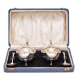 A pair of Edward VIII silver sauce boats and ladles, maker Viners Ltd, Sheffield, 1936,