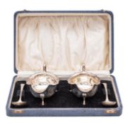 A pair of Edward VIII silver sauce boats and ladles, maker Viners Ltd, Sheffield, 1936,