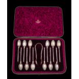 A set of twelve Victorian silver coffee spoons, maker George Edwards & Son, Edinburgh,