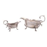 A George II silver sauce boat, maker Ann Kersill, London,