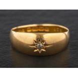An 18ct gold, old-cut diamond single-stone ring, estimated diamond weight ca. 0.