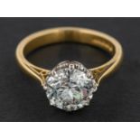 An 18ct gold, old-cut diamond, single-stone ring, estimated diamond weight ca. 2.