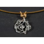 A Clogau 9ct gold, pendant with serpentine chain,