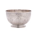 A Victorian silver bowl, maker Martin, Hall & Co, Sheffield, 1867 inscribed, of circular form,