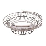 A 19th century Sheffield Plate swing-handled bread basket crested,