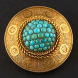 A Victorian, turquoise, locket pendant/ brooch,