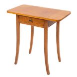Utility Furniture Scheme, an oak side table, the rectangular top with rounded corners,
