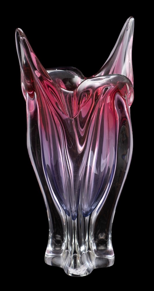 A Chribska 'sommerso' cats ear glass vase and a Murano centre piece, - Image 2 of 4
