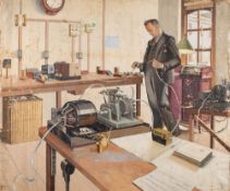 *Frederick John Hayes Whicker [1901-1966] A telegraph room,