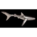 Enrique Jolly (Mexican), a silver plated model of a shark of sinuous form, 58cm long.