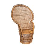 A wicker 'peacock' chair, second half 20th century; of typical form,