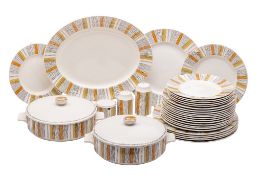 A Midwinter Sienna pattern part dinner service, comprising six 26.5cm plates, thirteen 22.