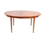 A Danish rosewood extending dining table, possibly Rosengren Hansen for Brande Mobelindustri,