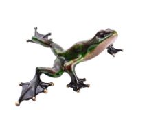 Tim Cotterill (Frogman) , an enamelled bronze model of a frog "Rogue", signed, 12cm long,
