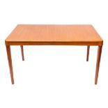 Henry Walter Klein for Bramin, a Danish teak extending dining table,