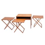 A Danish teak metamorphic side table nest of occasional tables, by Silkeborg,