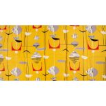 Marianne Mahler, a David Whitehead printed cotton 'Mobile' pattern pelmet: 58 x 172cm,