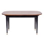 A stained hardwood and ebonised extending dining table by G-Plan, circa 1960s,
