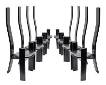A set of eight Golem dining chairs by Vico Magistretti for Poggi,