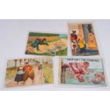 A collection of early 20th century and later humorous postcards,