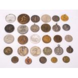 A mixed group of silver and base metal tokens,