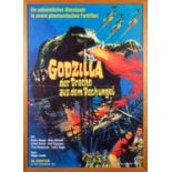 A German single sheet poster for 'Godzilla der Drache aus dem Dschungel' (Godzilla.