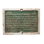 A L&SWR cast iron sign 'Occupation Crossing Notice...
