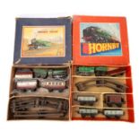 A Hornby O gauge No.201 Tank Goods Set with BR green 0-4-0 locomotive and tender No.