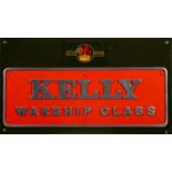 An alloy replica nameplate for the BR Warship class Diesel-hydraulic locomotive 'Kelly', 0827,