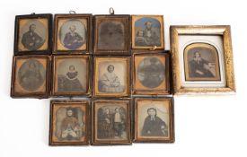 A collection of twelve late 19th /early 20th century ambrotype portraits all unidentified sitters,