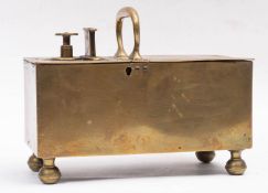 A 19th Rich's Patent brass tobacco honesty box of typical form with coin slot and plunger,