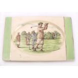 A Clarice Cliff Biarritz plate of 'Victorian Golfers' pattern,