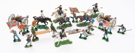 Herald and Britains Swoppets Series. A collection of various cowboy and Native American figures.