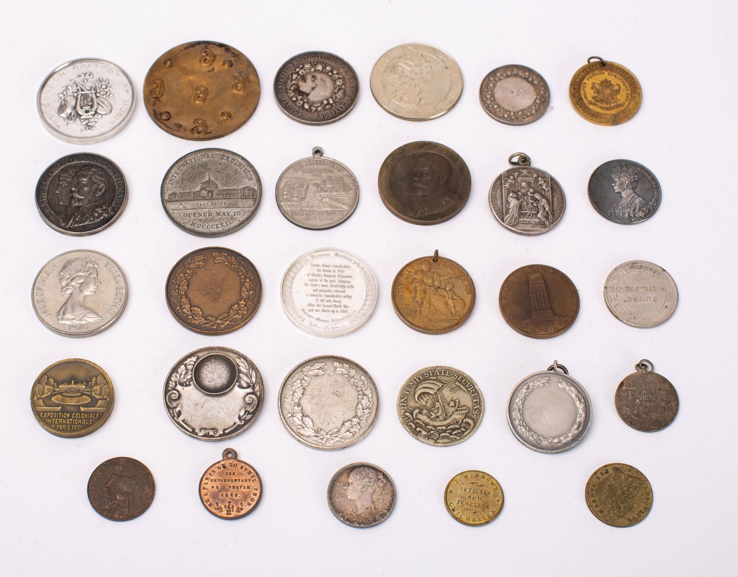 A mixed group of silver and base metal tokens, - Image 2 of 2