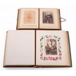 A late 19th /early 20th leather bound century Carte de visite album and contents: mainly