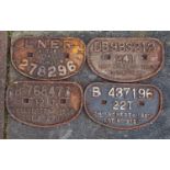 A group of four wagon plates,