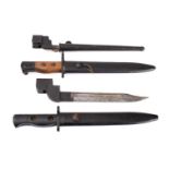 Four various British bayonets including a No.